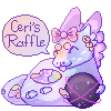 gif of a coatl hatchling holding an arcane flight egg, saying Ceri's Raffle