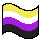 pixel art of the non-binary flag