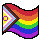pixel art of the progress pride flag
