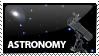 a stamp of a telescope pointed at the night sky