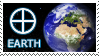 a stamp of planet earth and the earth symbol 