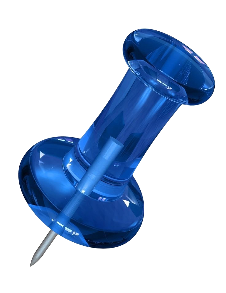 A blue plastic pin takes you to our link section