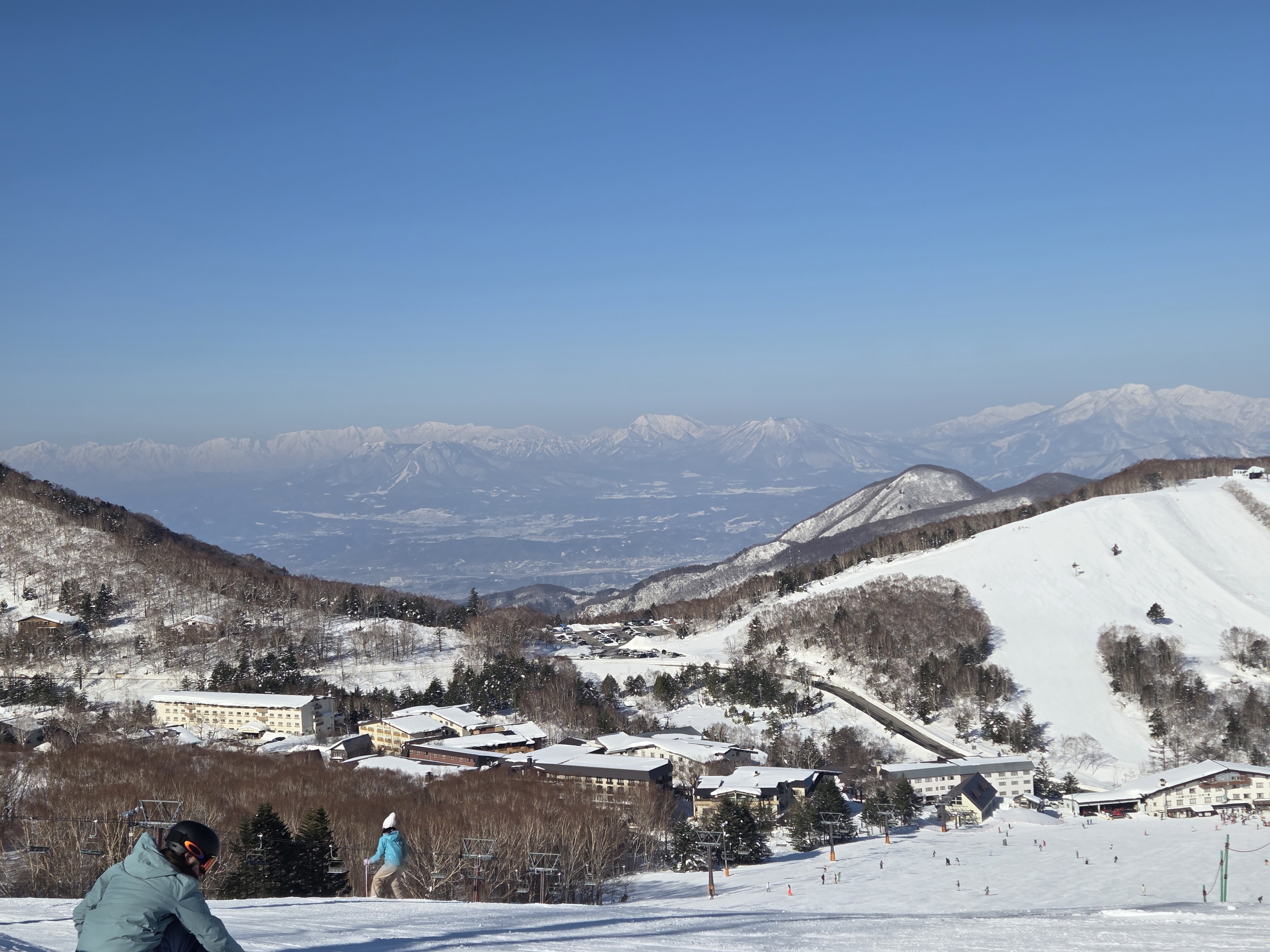 View from the top of a slope