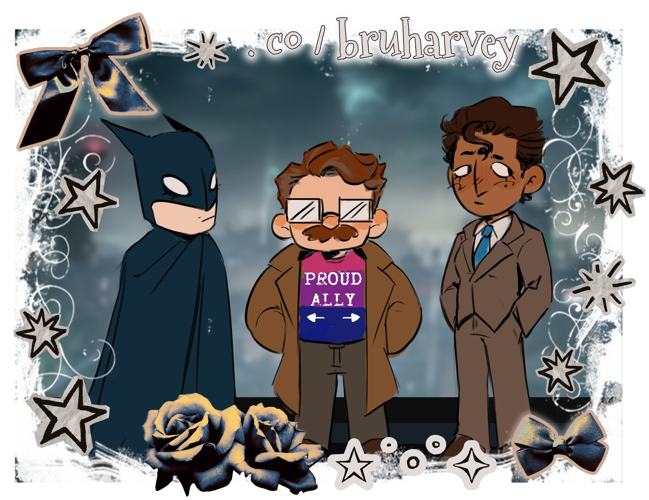 bruharvey main graphic, art credits go to @hannrum on Tumblr