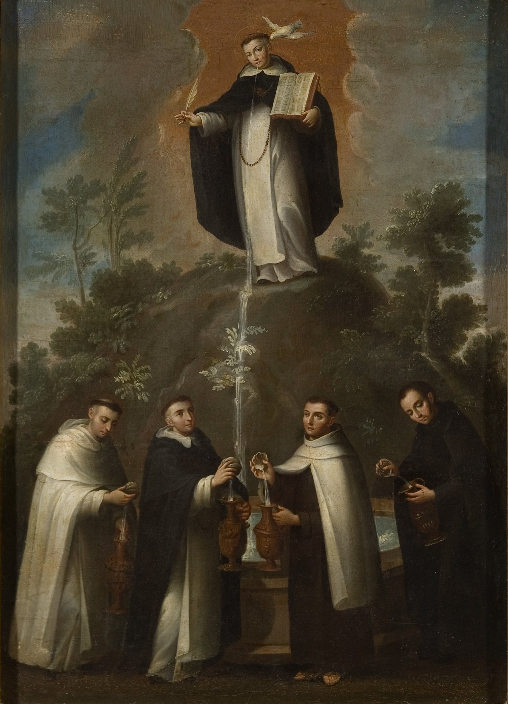 St. Thomas Aquinas, fount of wisdom, feeding the schools