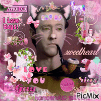 a cute and pink gif of data from star trek