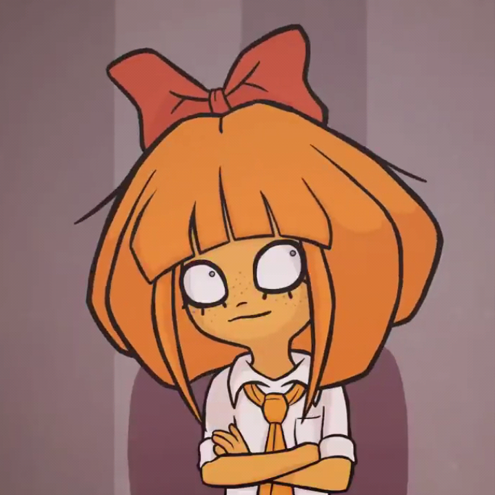a pensive orange-haired girl