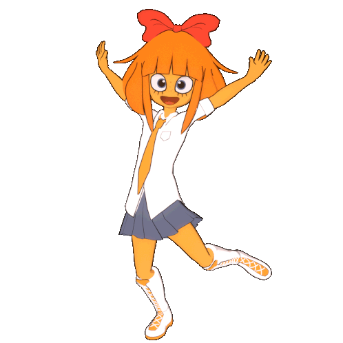 an orange-haired girl dancing