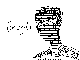 a pixel animation of geordi from star trek