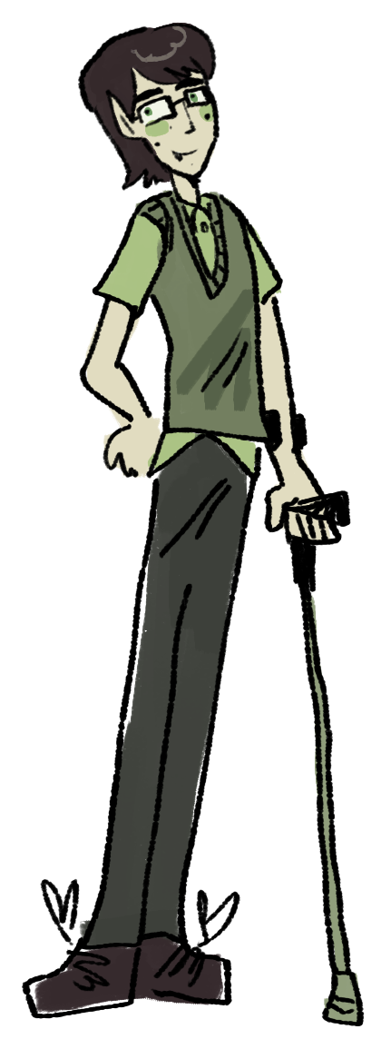 a guy with a green shirt standing