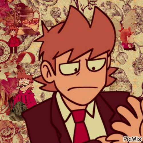 a vintage-themed gif of tord from eddsworld