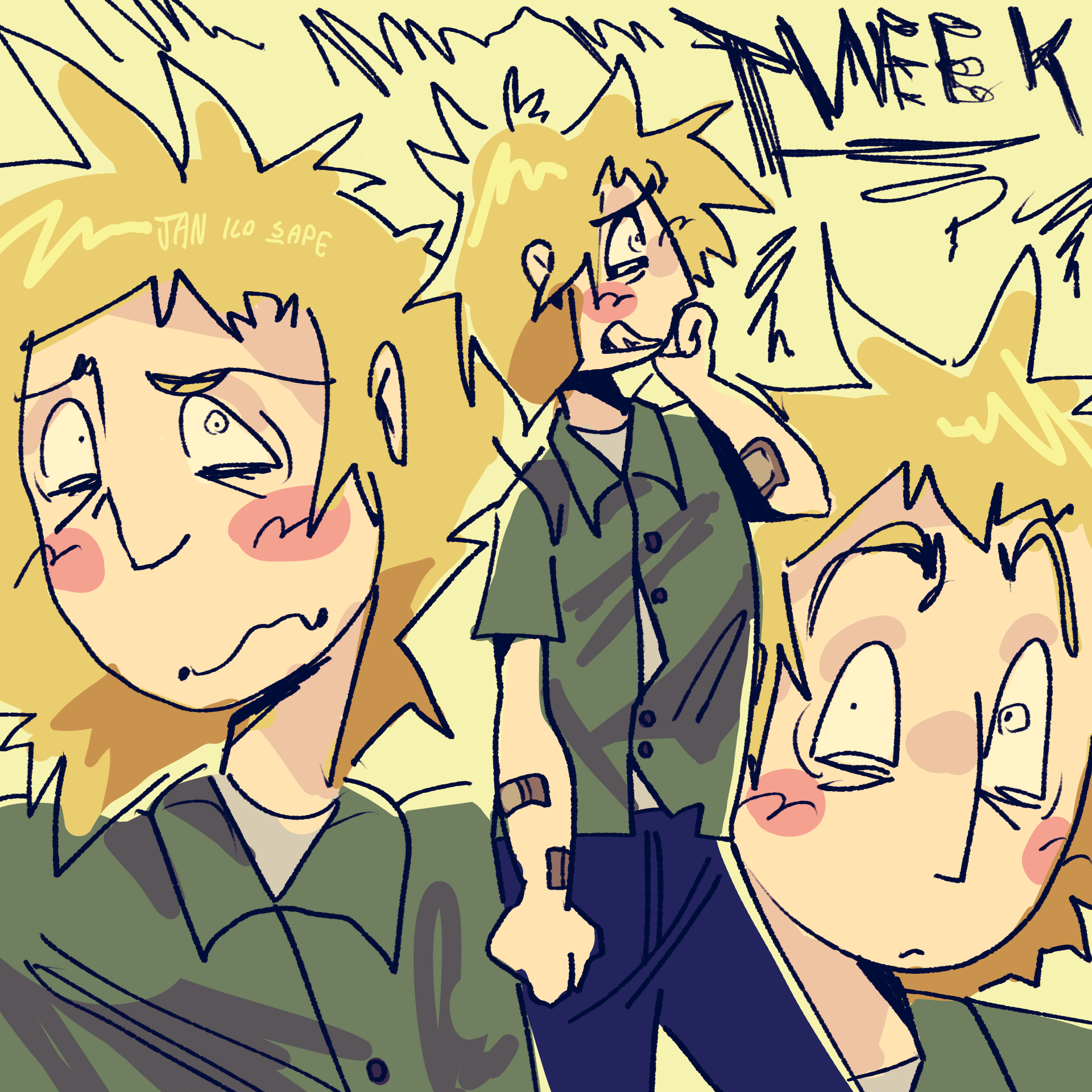 sketchy art of tweek tweak from south park