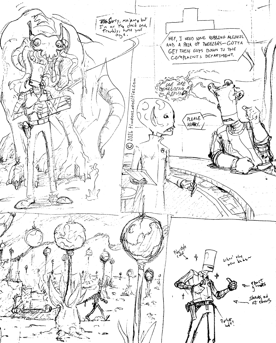 'Driver Sizzle Reel'<br>Little set of doodles to show the atmosphere. Pen.