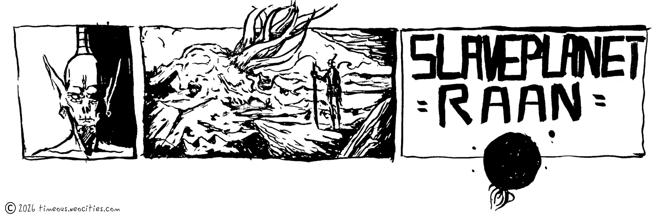 'Planetkiller Concept'<br>Just a mini-brainstorm for this character's story. An alien race linked and enslaved to a sentient planet. The main character was born with a tiny chance of escape. Marker.