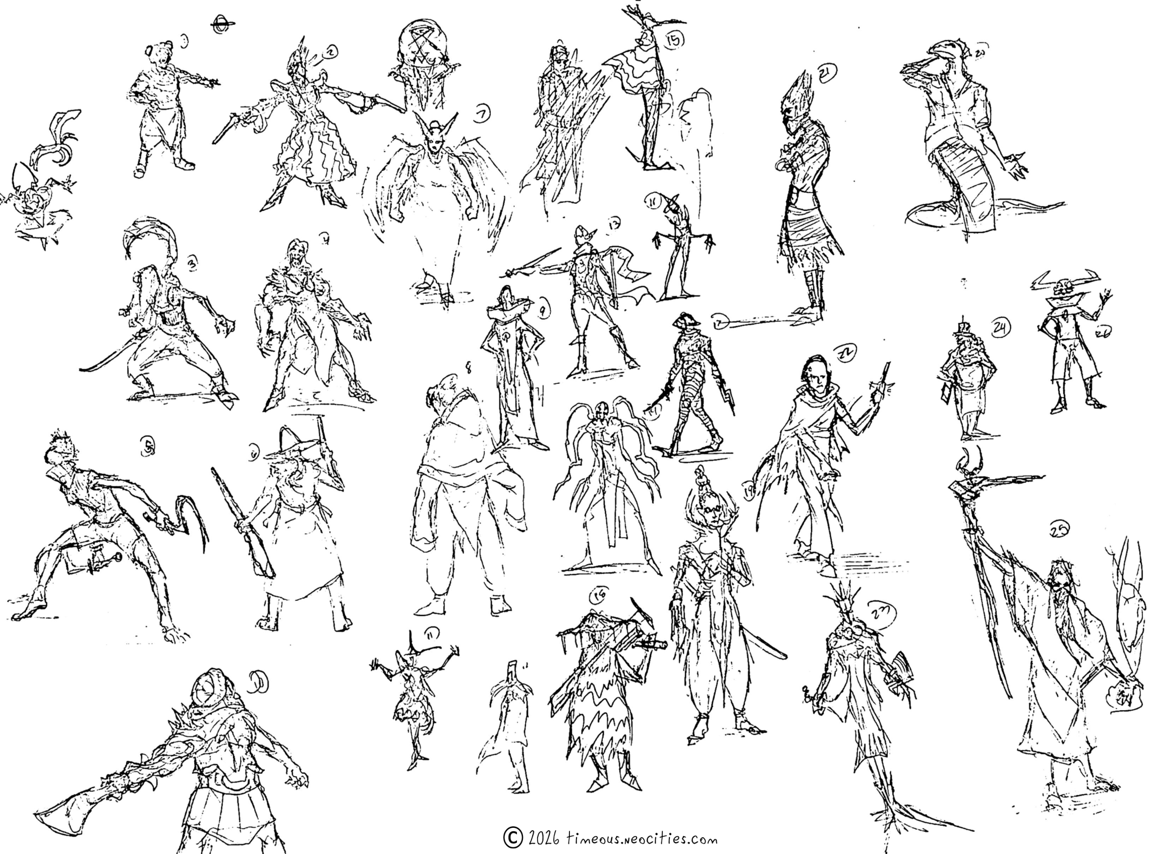 'Female Characters 2'<br>Another themed page. I've found these to be really fun and effective for creating characters that I find interesting. Pen.