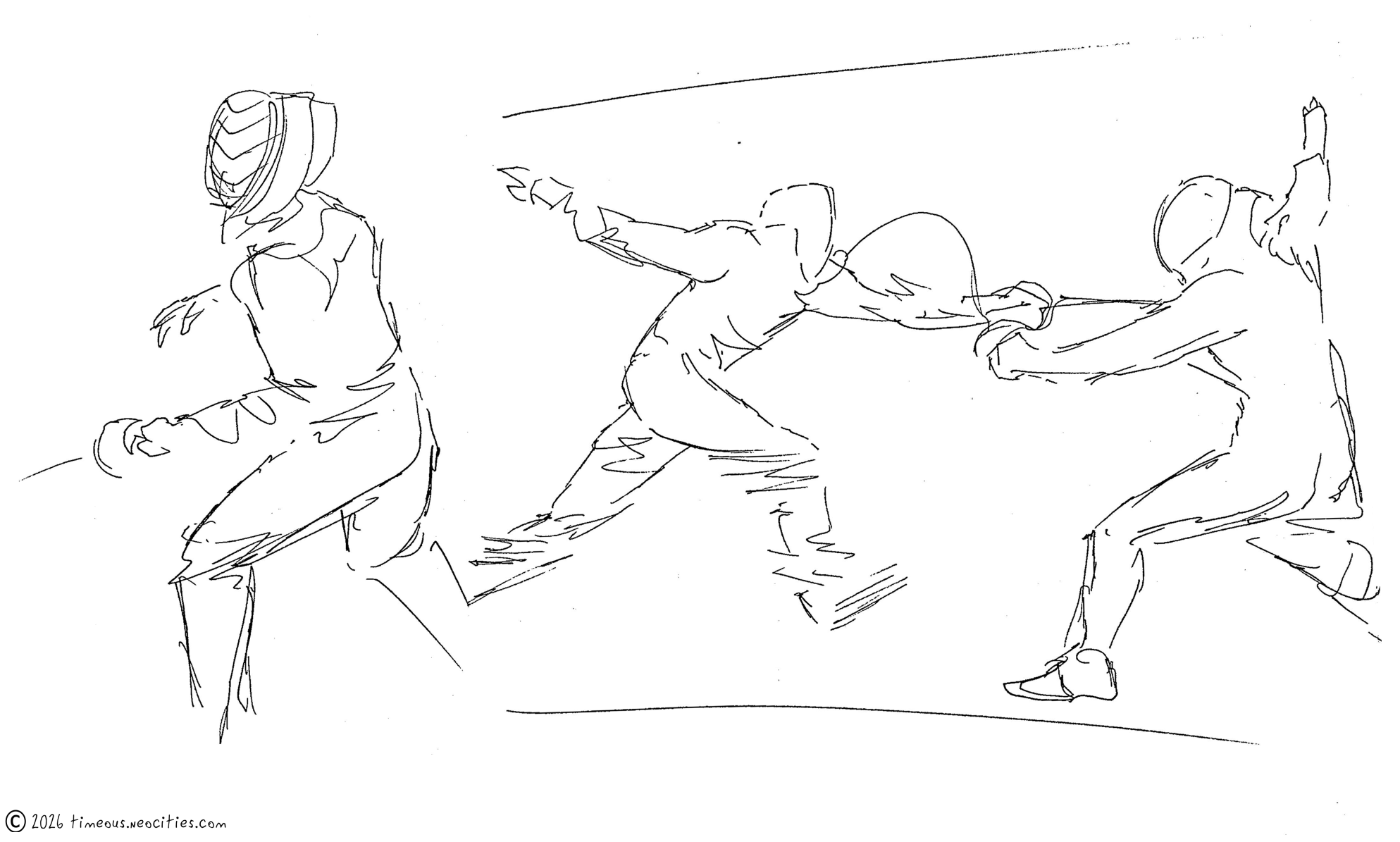 'Fencing 4'<br>I do some editing with a handful of the pages here just to make them read better, and to occasionally hide embarassing scribbles. Pen.