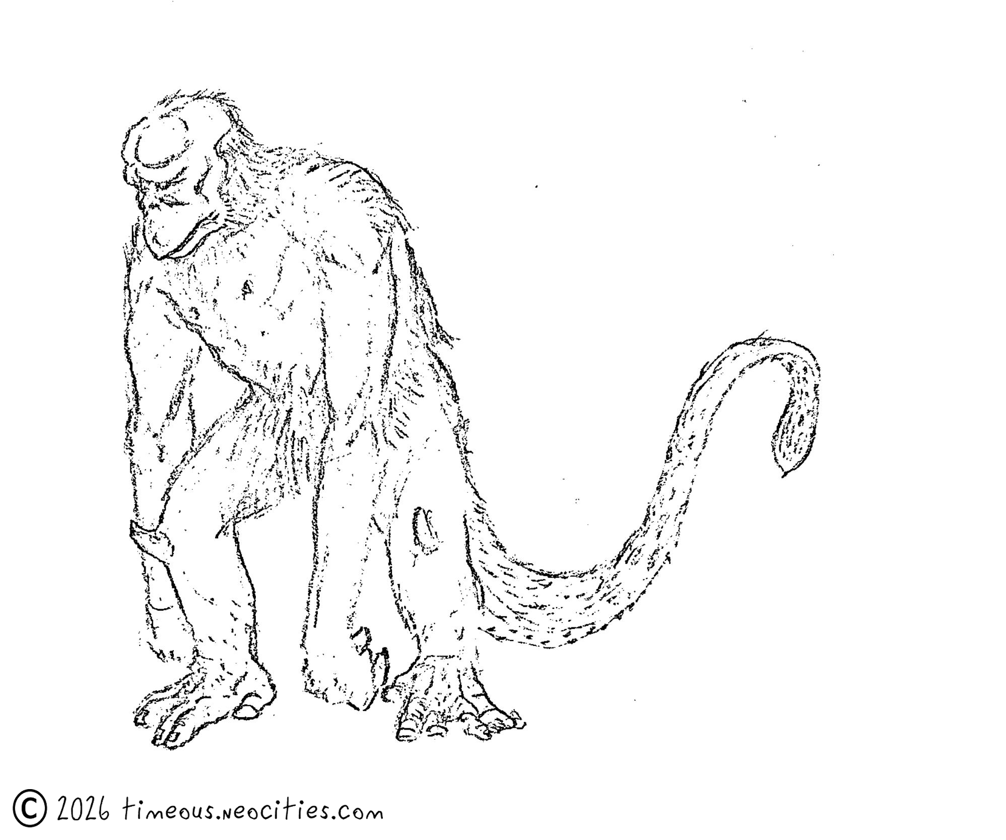 'Pit Stalker BS 2'<br>This was the final version of the ancestor creature I based the final version on. Again, I feel like I took the 'safer' path here and it's a little boring to me despite looking okay. Pencil.
