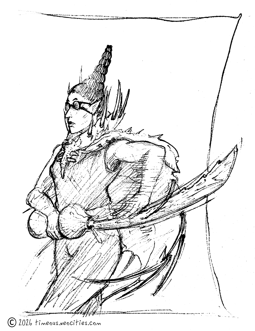 'Thorn 1'<br>Not my favorite, but showing off her signature gourd and cloak she uses in combat.