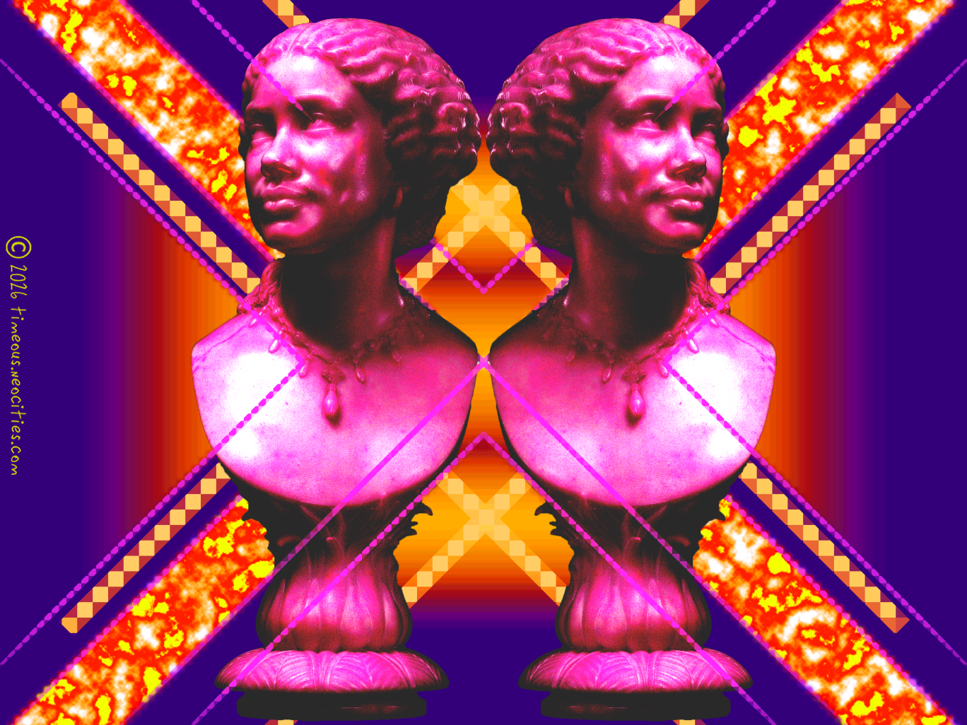 'Balance 1'<br>There's a lot of copyright-free images in online libraries I love using. I pulled the images of the busts from one of those. Tried to add a vaporwave aesthetic as well. Digital.