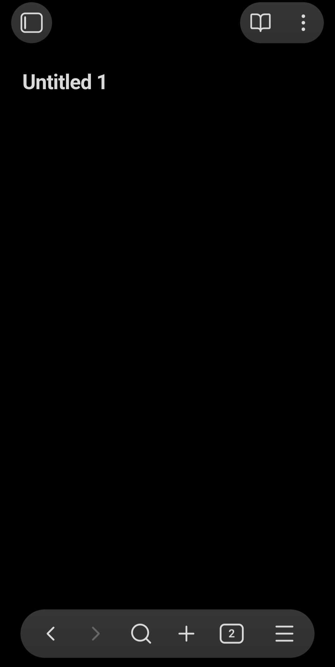A screenshot of an empty Obsidian note in the default Dark Mode. A screenshot of an empty Obsidian note in the default Dark Mode.