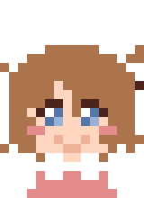 animated pixel art of a boy with brown hair. he has a halo that's moving up and down