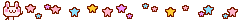 the first half of an animated gif divider, the gif is of a bunny and pastel stars