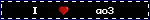 A black gif with the text [I *heart emoji* ao3]