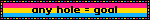 An animated gif with the pansexual flag (pink, yellow, light blue) as the background. The text states [Any hole *equal sign* goal].