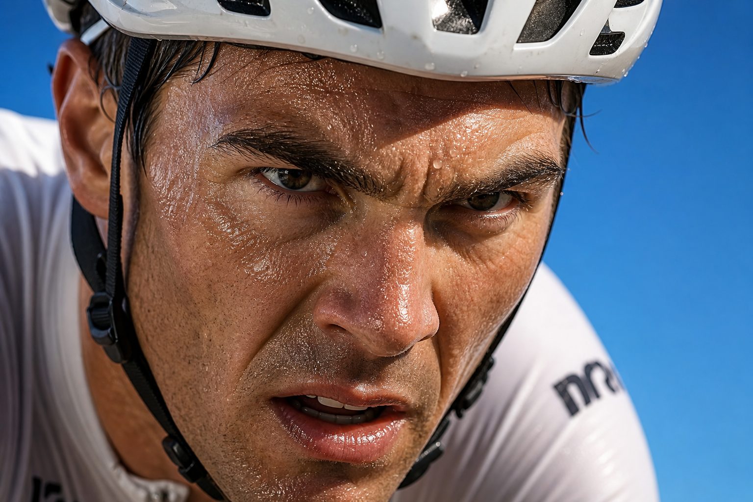 Intense Focus of a Cyclist