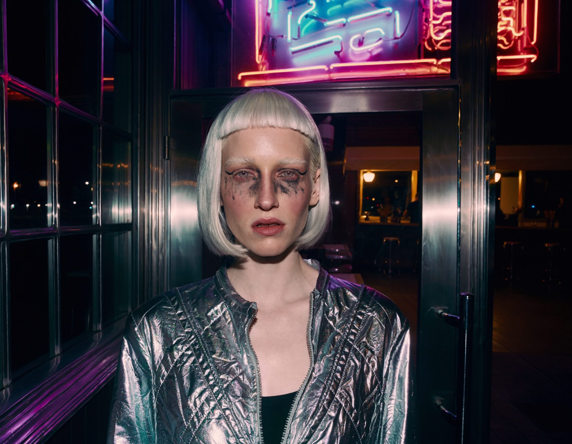 Neon Nights Metallic Flash Portrait
