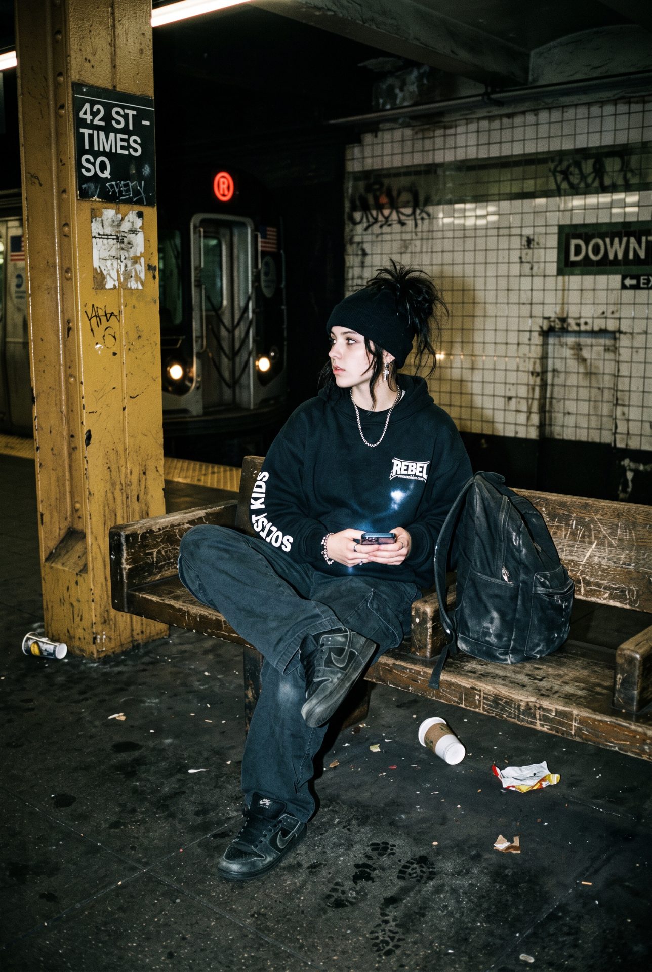 Subway Station Grunge Streetwear Portrait