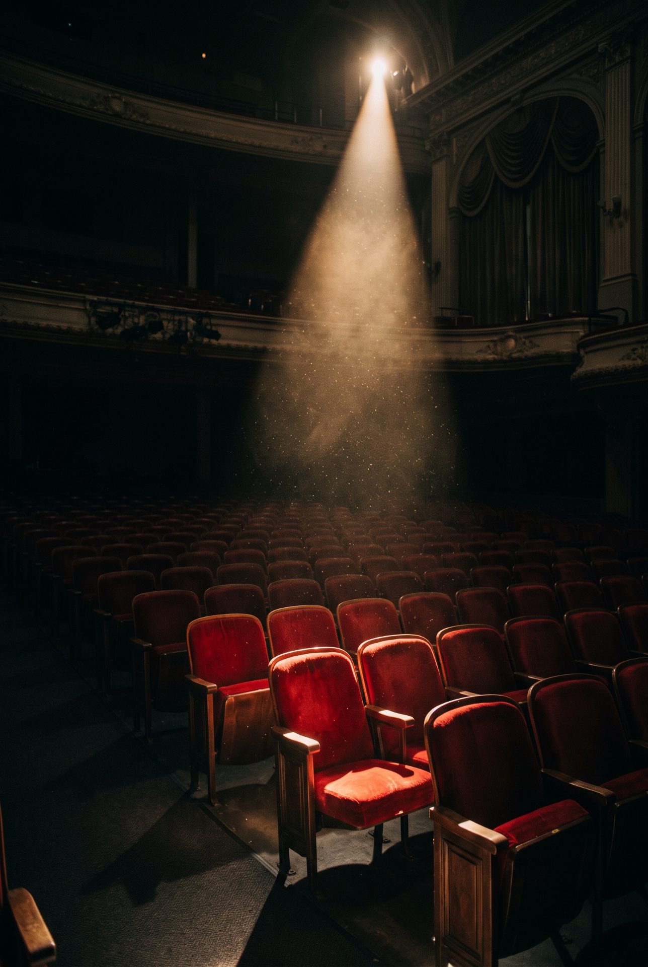 Spotlight on Empty Velvet Theater