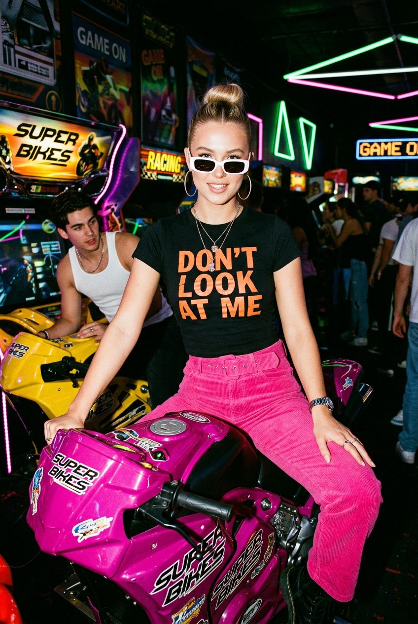 Y2K Arcade Fashion Portrait