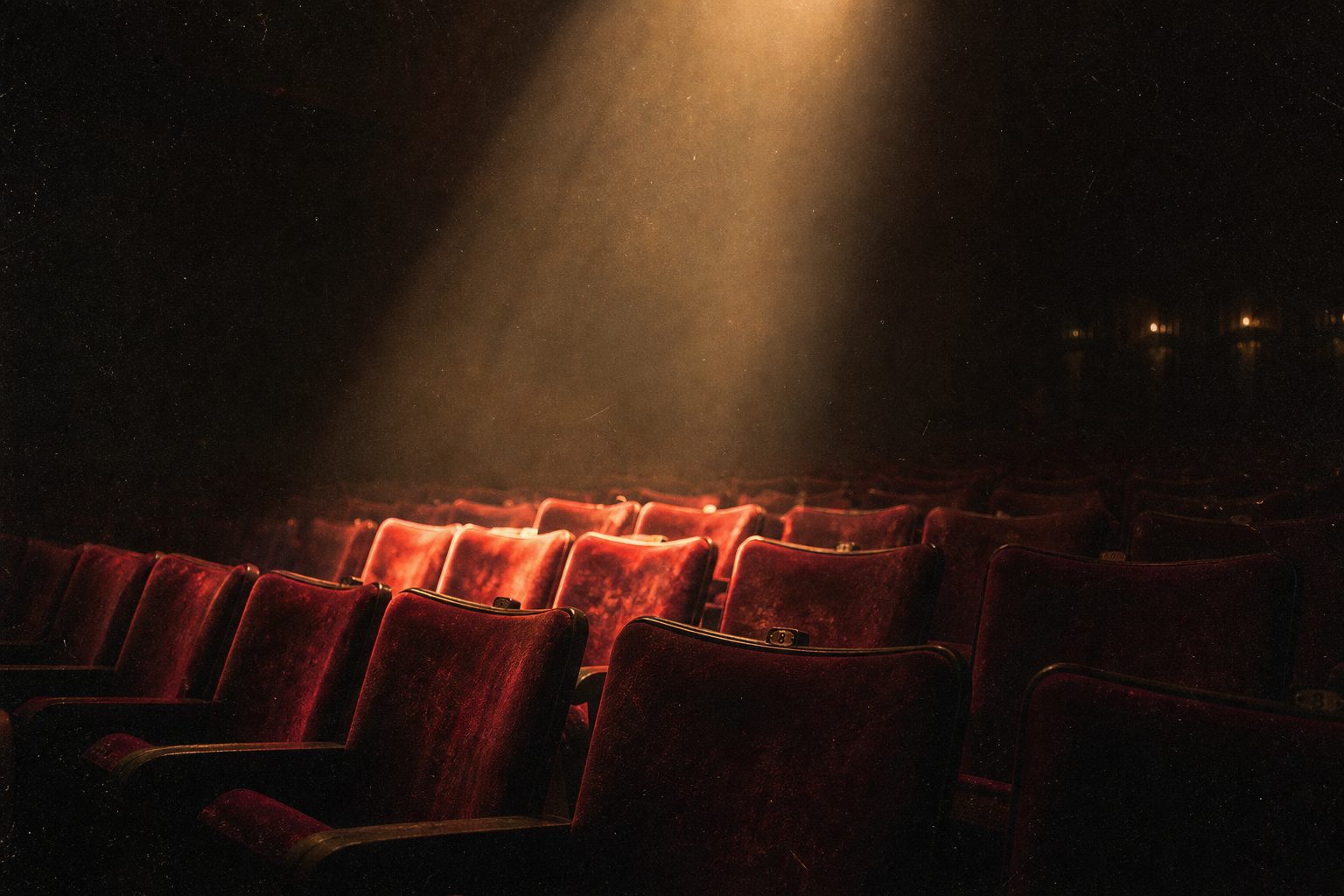 Solitary Spotlight on Velvet Seats