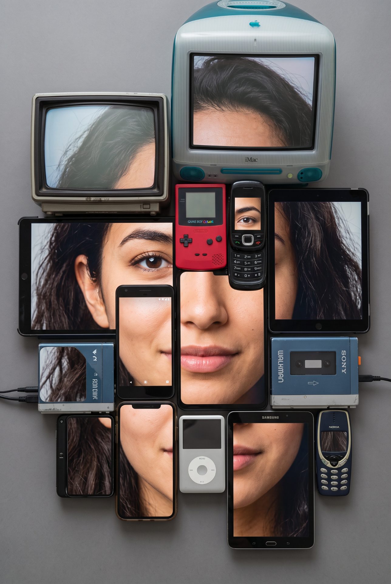 Collage of Disjointed Digital Portraits