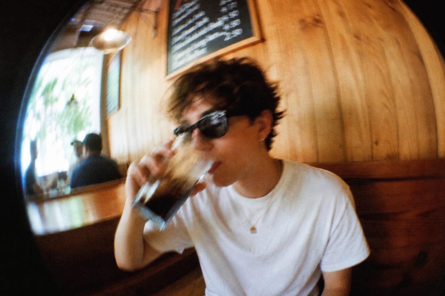 Candid Fisheye Cafe Portrait
