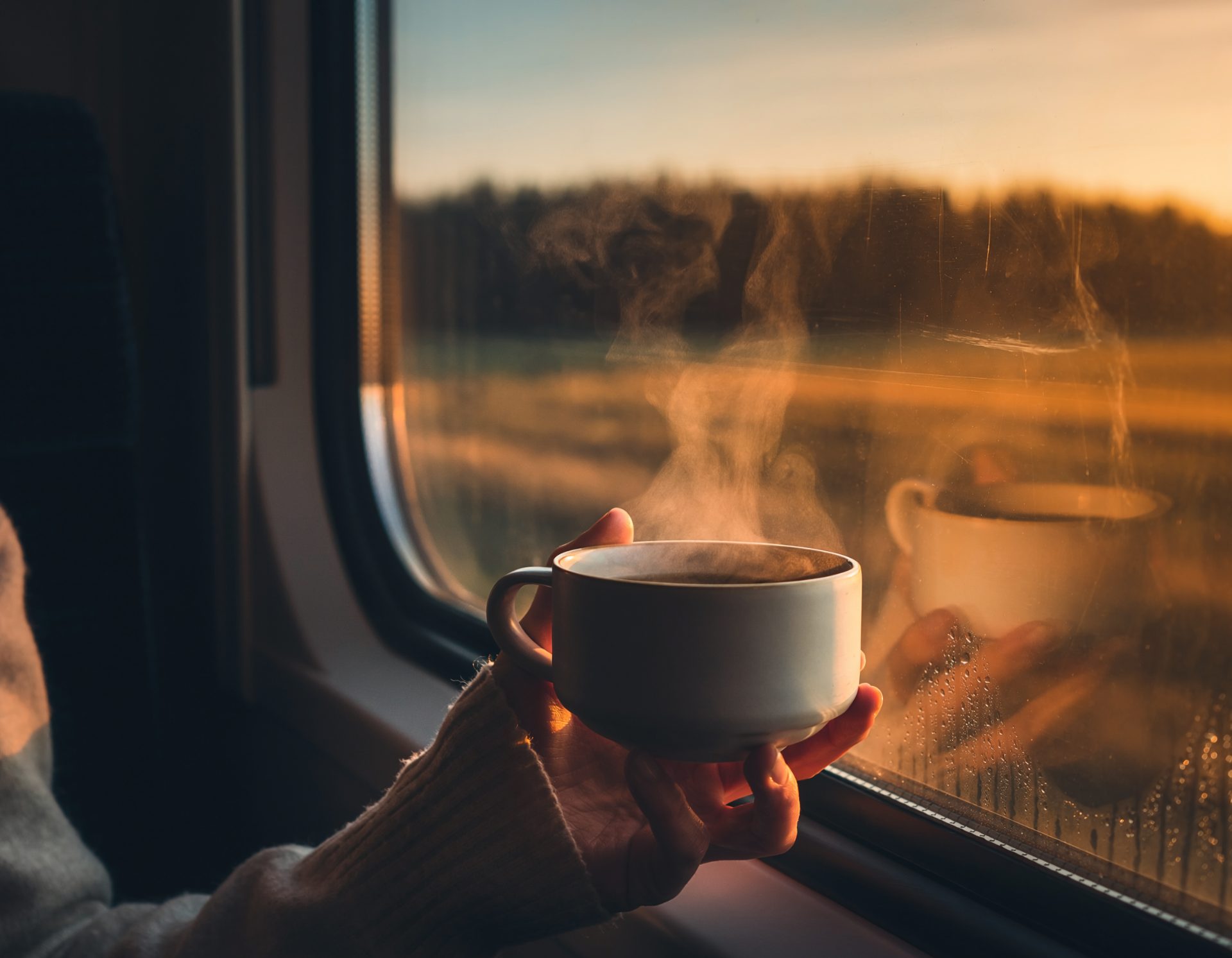 Morning Train Coffee Journey