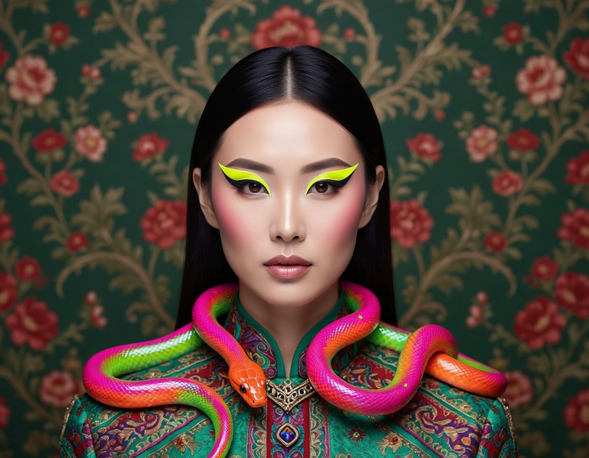 Neon Serpent High Fashion Portrait