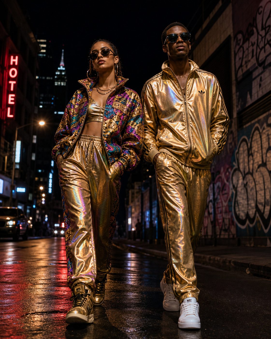 Iridescent Gold Streetwear Fashion