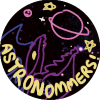 100x100 sized version; a crudely drawn Everlux opening its mouth wide, about to eat a planet against a galaxy background. The word 