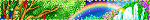 Blinkie with a landscape artwork of a forest and a rainbow
