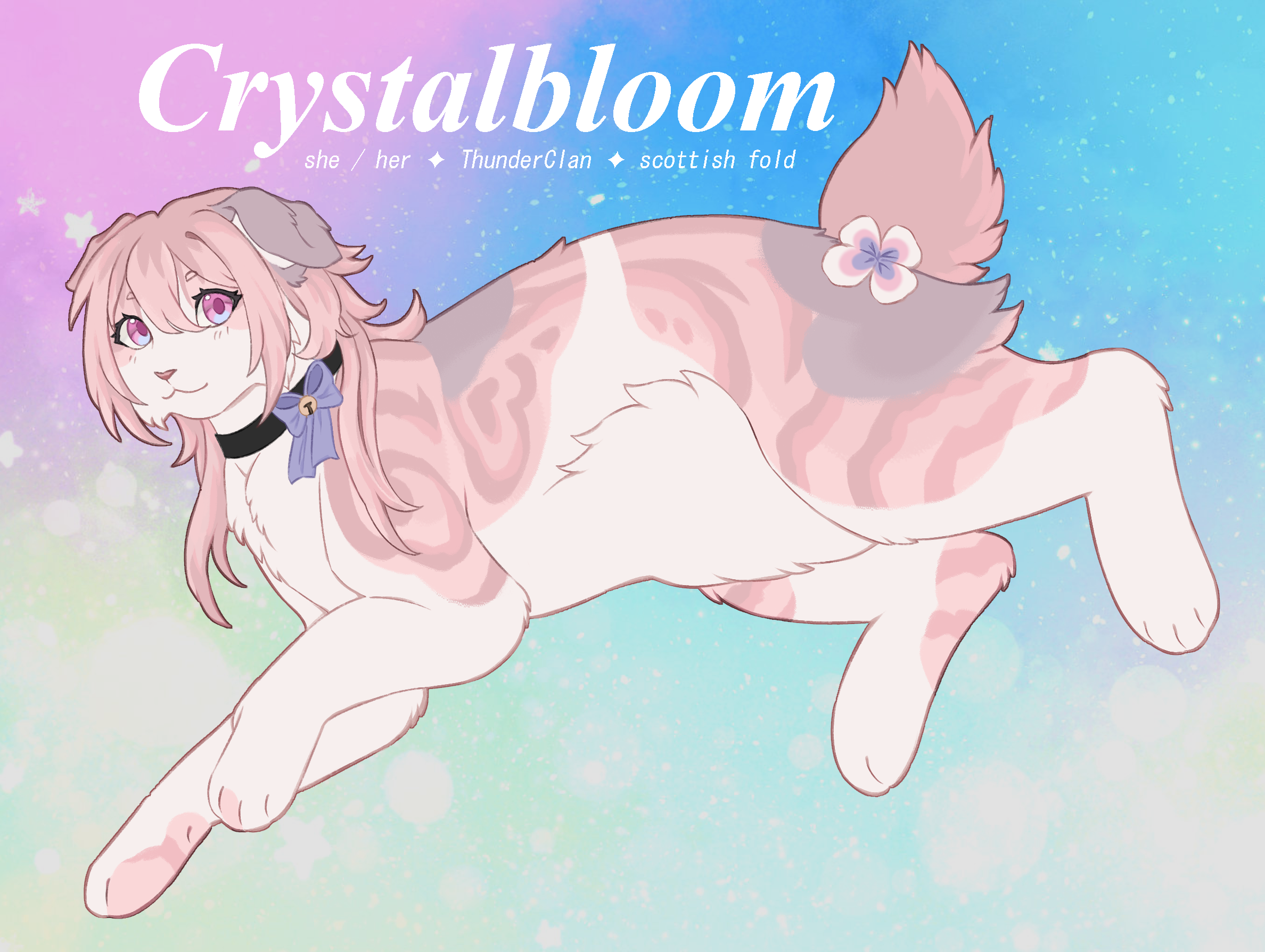 25.06.2026: reference sheet of my oc Crystalbloom (she/her)