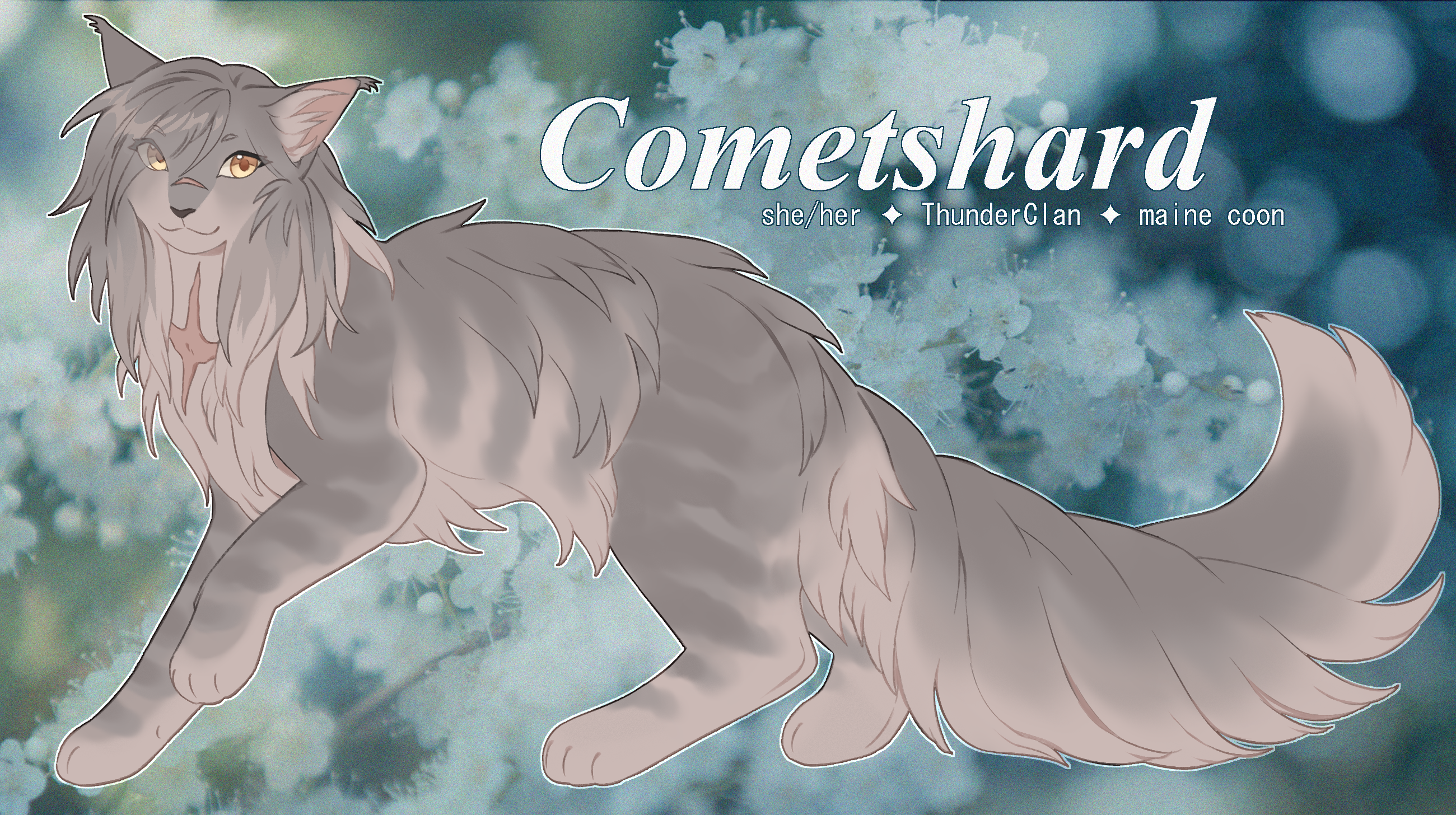 28.06.2026: reference sheet of my oc Cometshard (she/her)