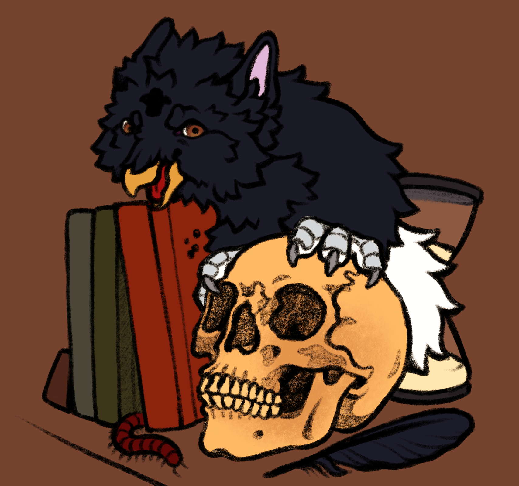 Nevermore raven but Witch's cat Furby