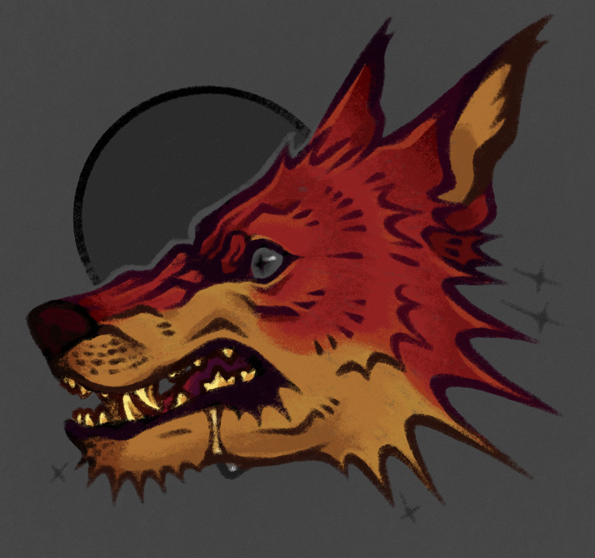 canine sketch, style experiment