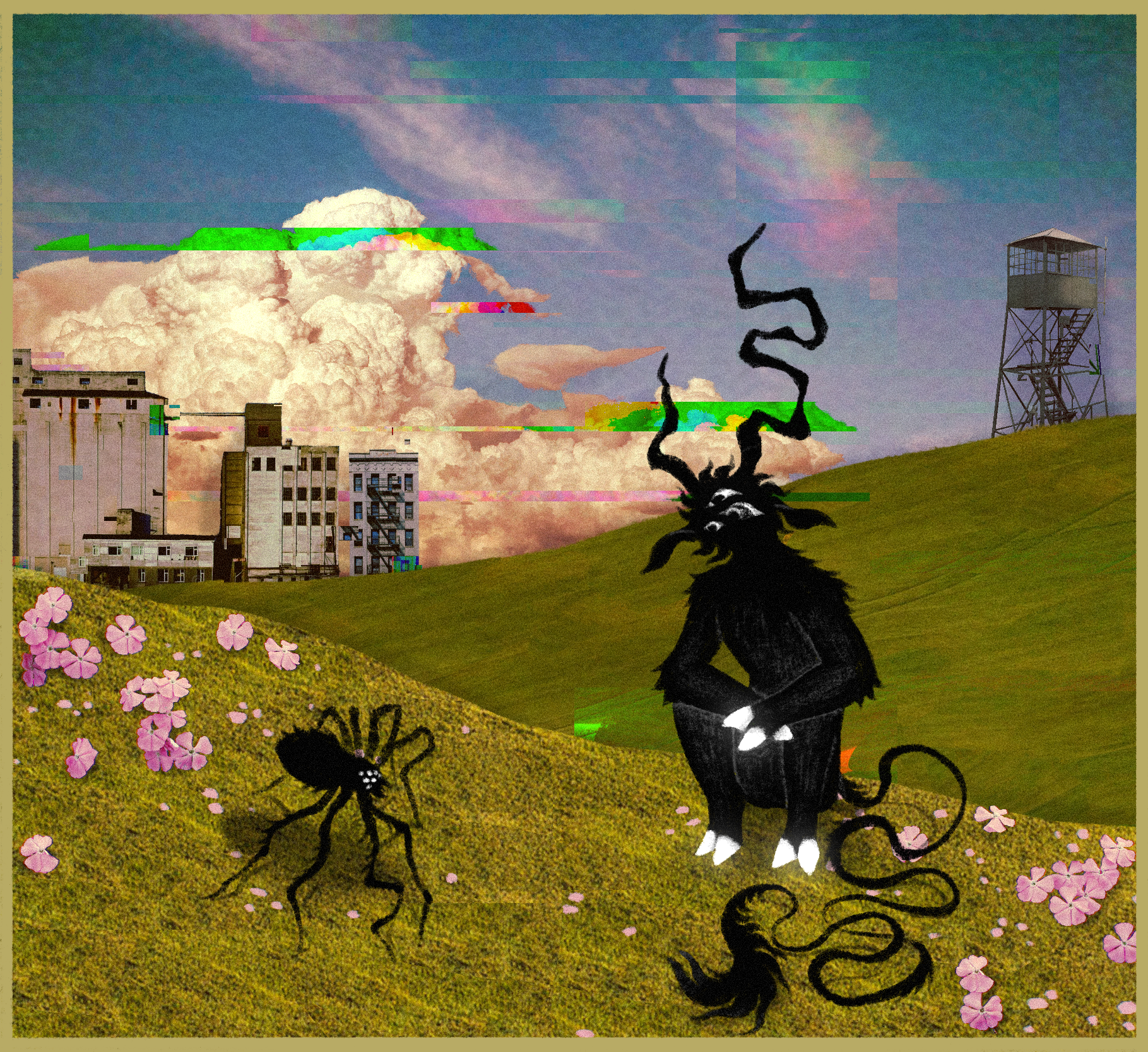a creature and a something like a spider