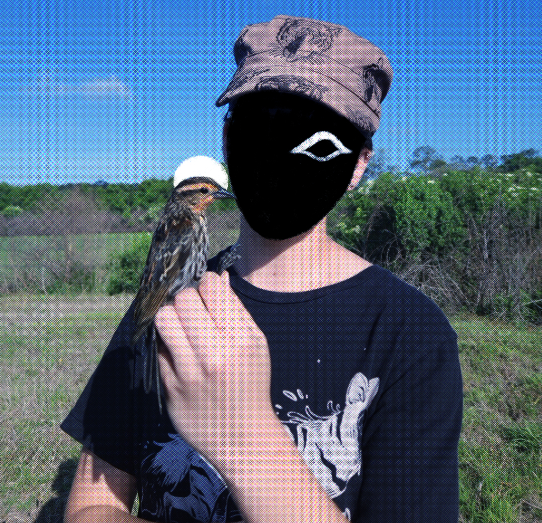 photo of me holding a banded female redwing blackbird