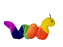 gif of a beanie baby worm