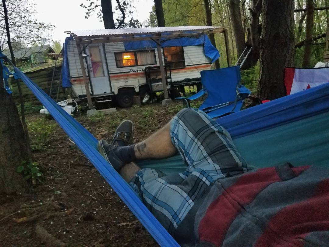  The trailer I used to live in on a weed farm
