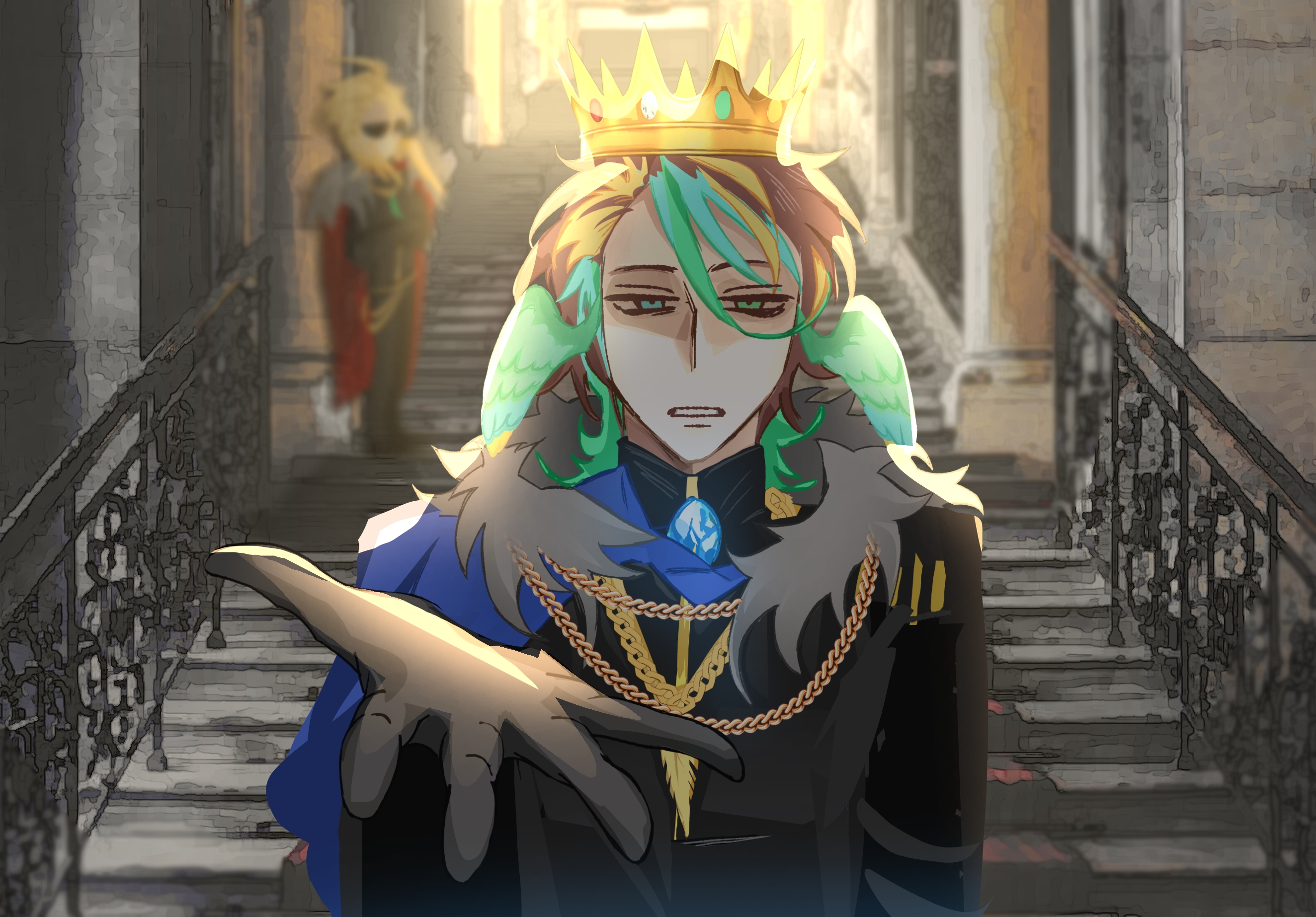 Parrot extending his hand out towards Flamefrags